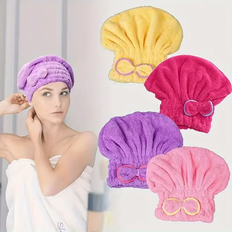 Spa Towel - Hızlı kuruyan saç tokası kadın papyon
